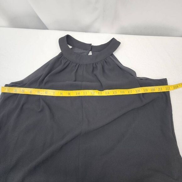 LYANER Size Large Black Women's Halter Neck Sleeveless Chiffon Wide Leg Long Pan - Picture 3 of 7